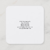 美容師モダンミニマルトレンディー白黒 スクエア名刺 (裏面)