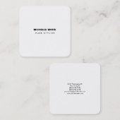 美容師モダンミニマルトレンディー白黒 スクエア名刺 (正面/裏面)