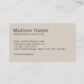 美容師モダンモノグラムイニシャルタン 名刺 (裏面)