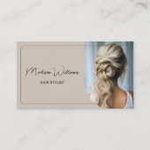 美容師モダン写真ベージュ 名刺 (正面)