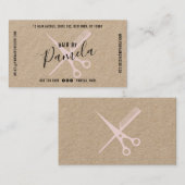 美容師モダン名トレンディーピンクシザークラフト 名刺 (正面/裏面)