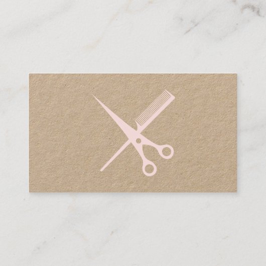 美容師モダン名トレンディーピンクシザークラフト 名刺 (裏面)