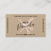 美容師モダン名トレンディーピンクシザークラフト 名刺 (正面)