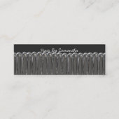 美容師モダン櫛黒髪サロンブランディング スキニー名刺 (正面)