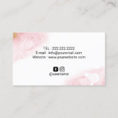 美容師モダン水彩美しいサロン 名刺 (裏面)