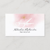 美容師モダン水彩美しいサロン 名刺 (正面)
