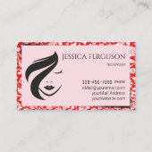 美容師モダン花デザイン名刺 名刺 (正面)