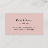 美容師モダン赤面ピンク&金ゴールド美しいサロン 名刺 (裏面)
