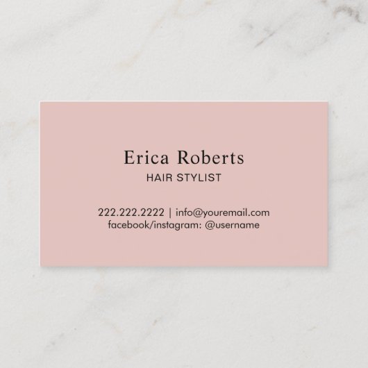 美容師モダン赤面ピンク&金ゴールド美しいサロン 名刺 (裏面)