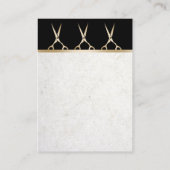 美容師モダン金ゴールドはさみアポイントメント 予約カード (裏面)