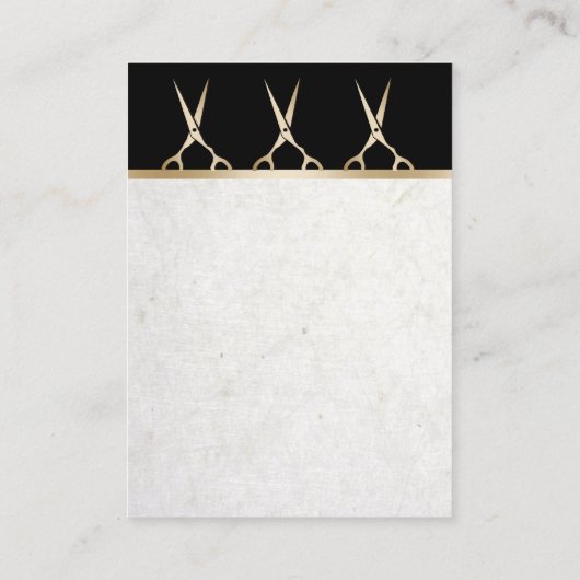 美容師モダン金ゴールドはさみアポイントメント 予約カード (裏面)