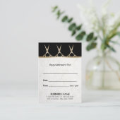 美容師モダン金ゴールドはさみアポイントメント 予約カード (スタンド正面)