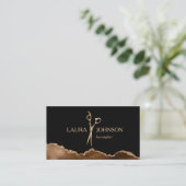 美容師モダン金ゴールドはさみ名刺 名刺 (スタンド正面)