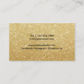 美容師モダン金ゴールドグリッターヘアサロン 名刺 (裏面)