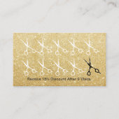 美容師モダン金ゴールドグリッターロイヤリティパンチ ロイヤリティカード (正面)