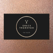 美容師モダン金ゴールドシザーズブラック 名刺