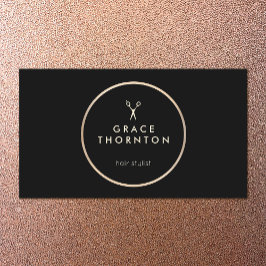 美容師モダン金ゴールドシザーズブラック 名刺