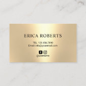 美容師モダン金ゴールドシザーバラフラワーロゴ 名刺 (裏面)