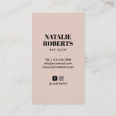 美容師モダン金ゴールドシザーマーブル赤面ピンク 名刺 (裏面)