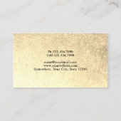 美容師モダン金ゴールドシザー美しいサロン 名刺 (裏面)