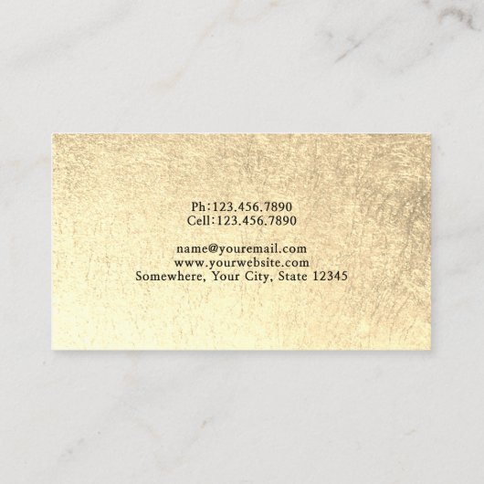 美容師モダン金ゴールドシザー美しいサロン 名刺 (裏面)