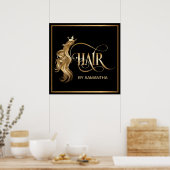 美容師モダン金ゴールドタイポグラフィ育毛 ポスター (キッチン)