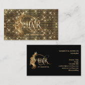 美容師モダン金ゴールドタイポグラフィ育毛 名刺 (正面/裏面)