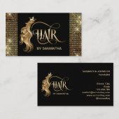 美容師モダン金ゴールドタイポグラフィ育毛 名刺 (正面/裏面)