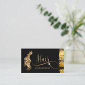 美容師モダン金ゴールドタイポグラフィ育毛 名刺 (スタンド正面)