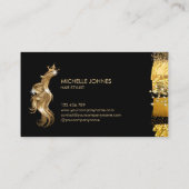 美容師モダン金ゴールドタイポグラフィ育毛 名刺 (裏面)