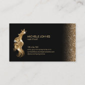 美容師モダン金ゴールドタイポグラフィ育毛 名刺 (裏面)