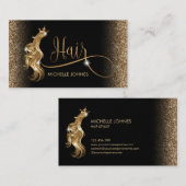 美容師モダン金ゴールドタイポグラフィ育毛 名刺 (正面/裏面)