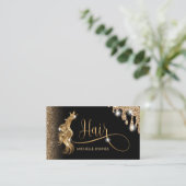 美容師モダン金ゴールドタイポグラフィ育毛 名刺 (スタンド正面)