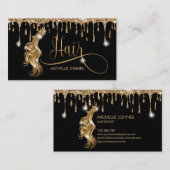 美容師モダン金ゴールドタイポグラフィ育毛 名刺 (正面/裏面)