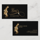 美容師モダン金ゴールドタイポグラフィ育毛 名刺 (正面/裏面)