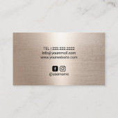 美容師モダン金ゴールドボタニカル美しいサロンBU 名刺 (裏面)