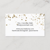 美容師モダン金ゴールド(ばちゃばちゃ)跳ねる 名刺 (裏面)