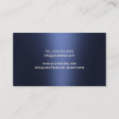 美容師モダン金ゴールド&ネイビーブルー美しいサロン 名刺 (裏面)