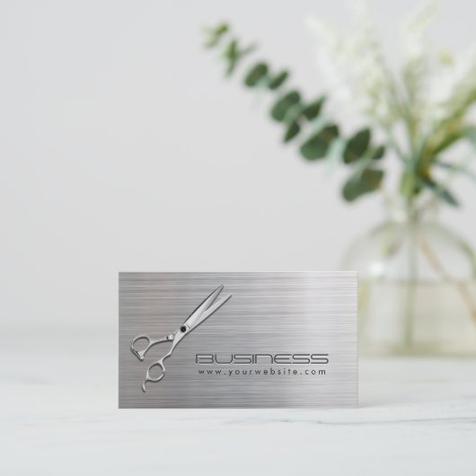 美容師モダン金属サロンアポイントメント 予約カード (スタンド正面)