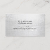 美容師モダン銀グリッターシザーサロン 名刺 (裏面)