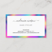 美容師モダン鮮やかカラフル 名刺 (裏面)