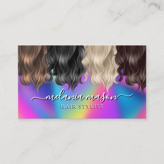 美容師モダン鮮やかカラフル 名刺 (正面)