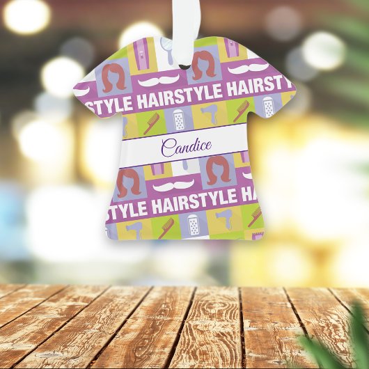 美容師モノグラムピクトグラム オーナメント