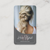 美容師モノグラムロゴフォトグレー 名刺 (正面)