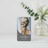 美容師モノグラムロゴフォトグレー 名刺 (スタンド正面)