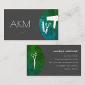 美容師モノグラム洗練されたテクスチャ 名刺 (正面/裏面)