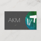 美容師モノグラム洗練されたテクスチャ 名刺 (正面)