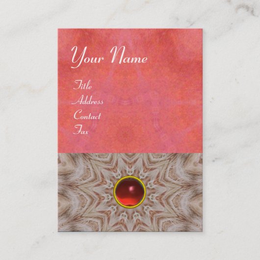 美容師モノグラム,アンティークピンクレッドルビー,白 名刺 (正面)