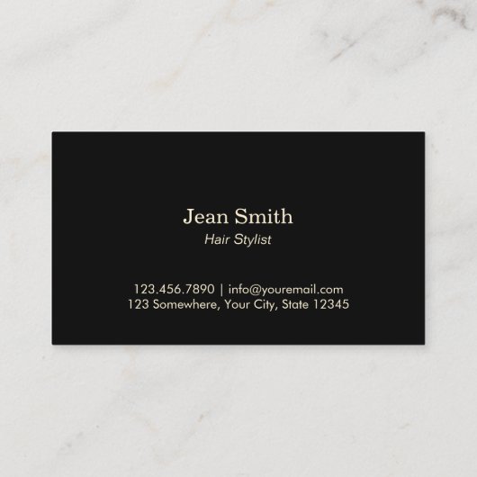 美容師モード金ゴールドバタフライアンティークシザー 名刺 (裏面)