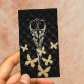 美容師モード金ゴールドバタフライアンティークシザー 名刺